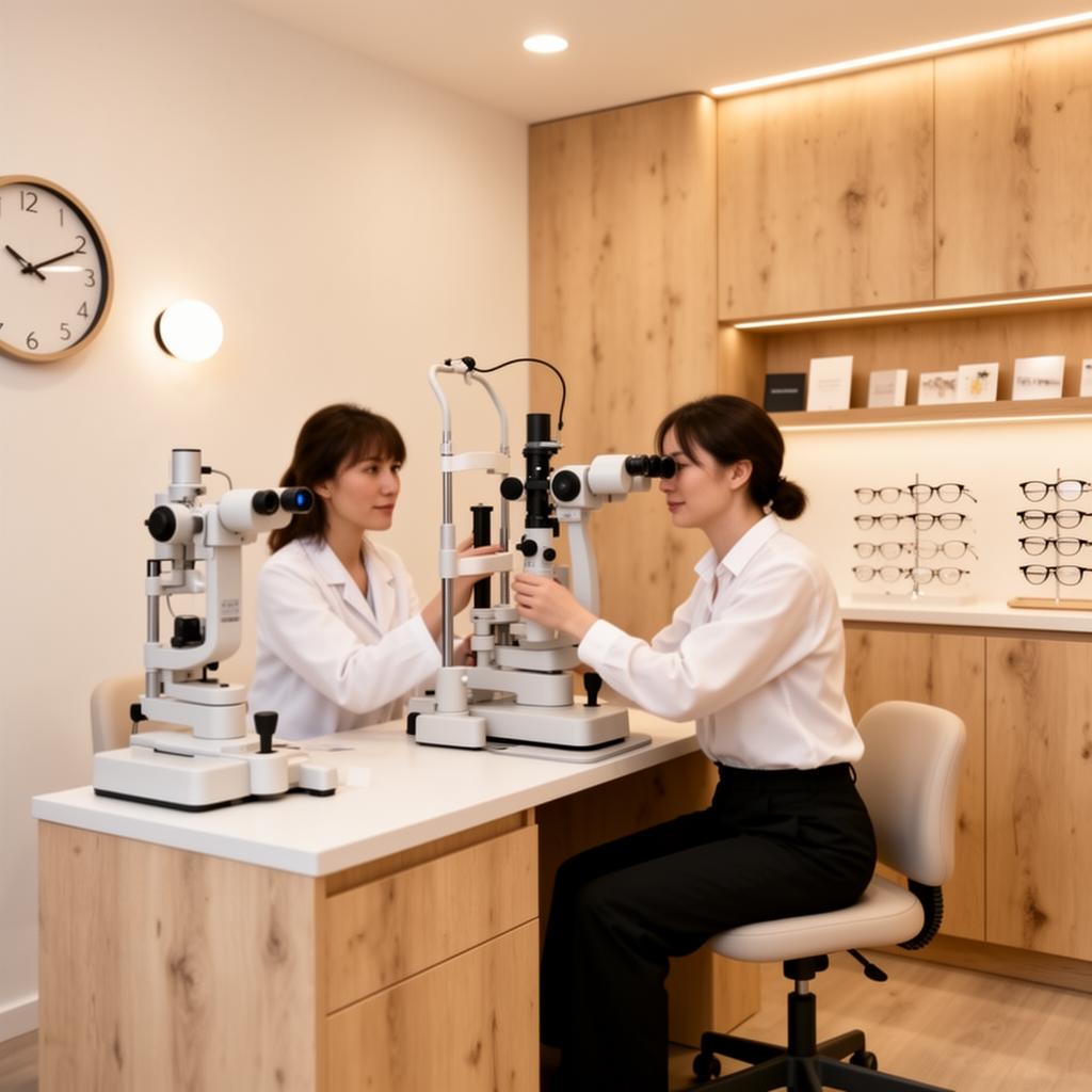 Optiker hjelper kunde med brilletilpasning – SmartLook Optikk Sørumsand